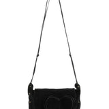 Gucci 2002 Black Suede Heart Crossbody Bag
