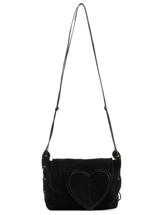 Gucci 2002 Black Suede Heart Crossbody Bag