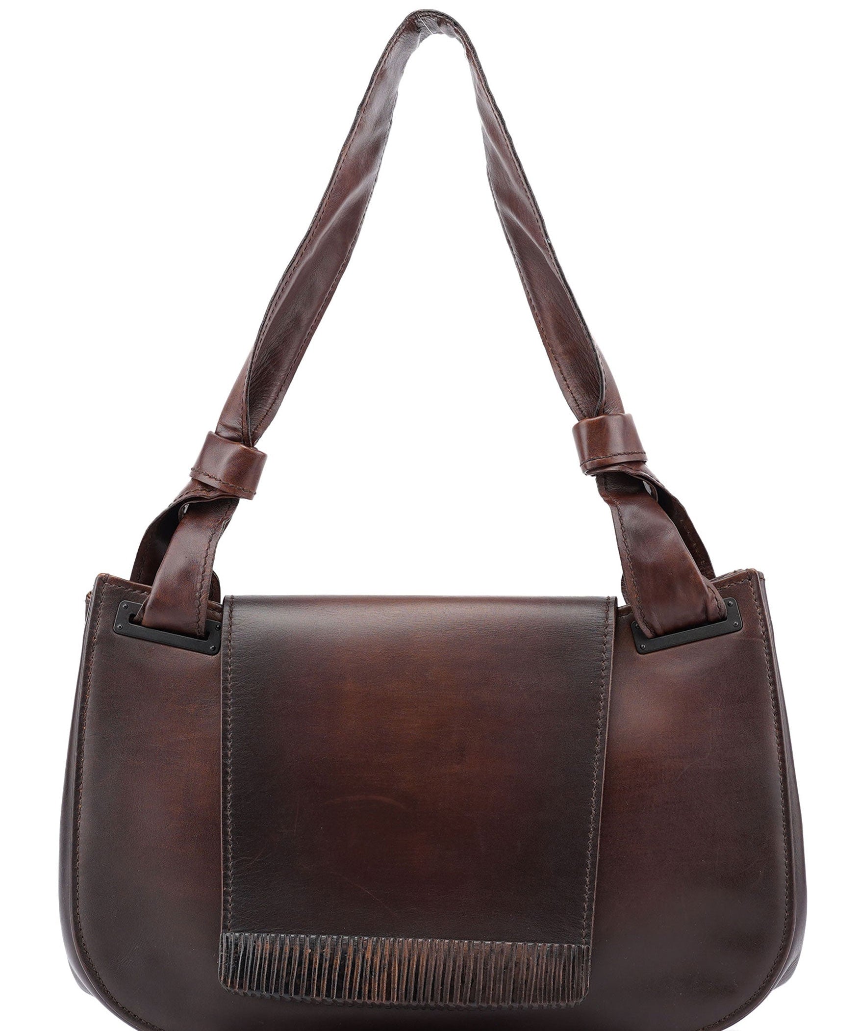 Gucci 2002 Brown Calfskin Flap Shoulder Bag