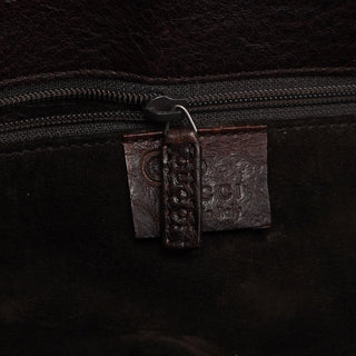 Gucci 2002 Brown Leather Turnlock Tote