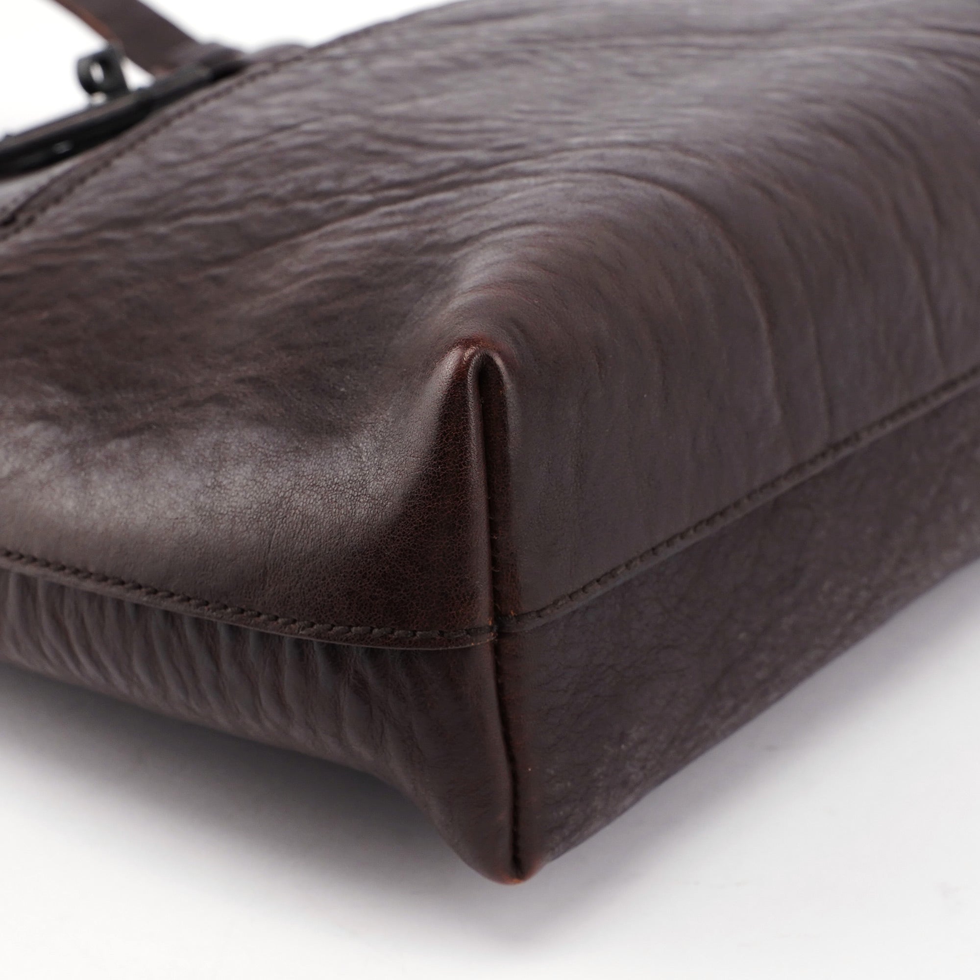 Gucci 2002 Brown Leather Turnlock Tote