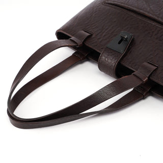 Gucci 2002 Brown Leather Turnlock Tote