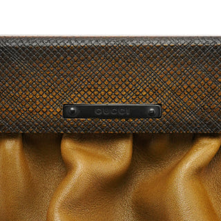 Gucci 2002 Brown Leather Wood Handle Bag