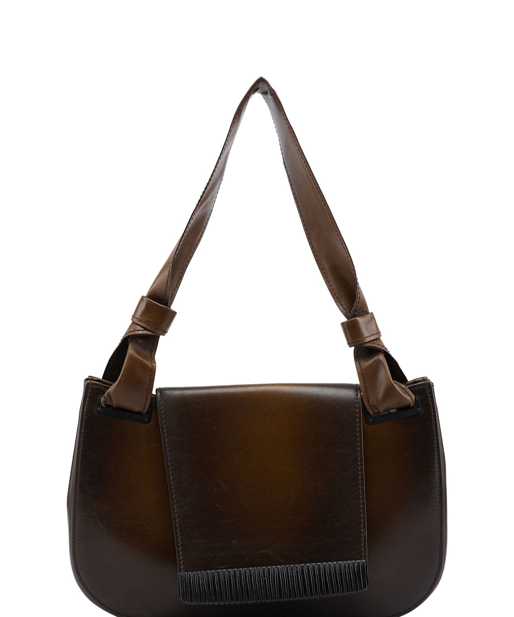 Gucci 2002 Calfskin Wood Flap Shoulder Bag