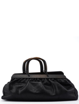 Gucci 2002 Runway Black Bison Leather Doctor Bag