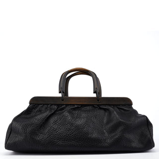 Gucci 2002 Runway Black Bison Leather Doctor Bag