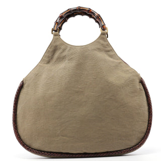 Gucci 2003 Beige Canvas Bamboo Bag