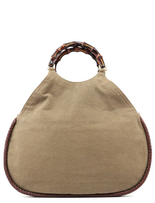 Gucci 2003 Beige Canvas Bamboo Bag