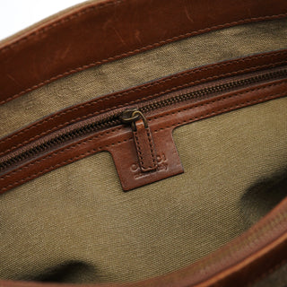 Gucci 2003 Beige Canvas Bamboo Tote Bag