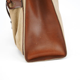 Gucci 2003 Beige Canvas Bamboo Tote Bag