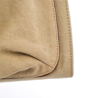 Gucci 2003 Beige Canvas Bamboo Tote Bag