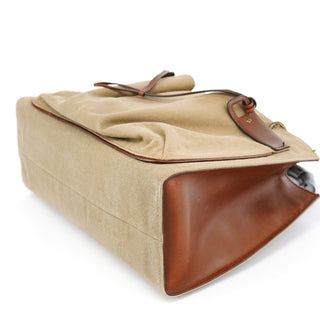 Gucci 2003 Beige Canvas Bamboo Tote Bag