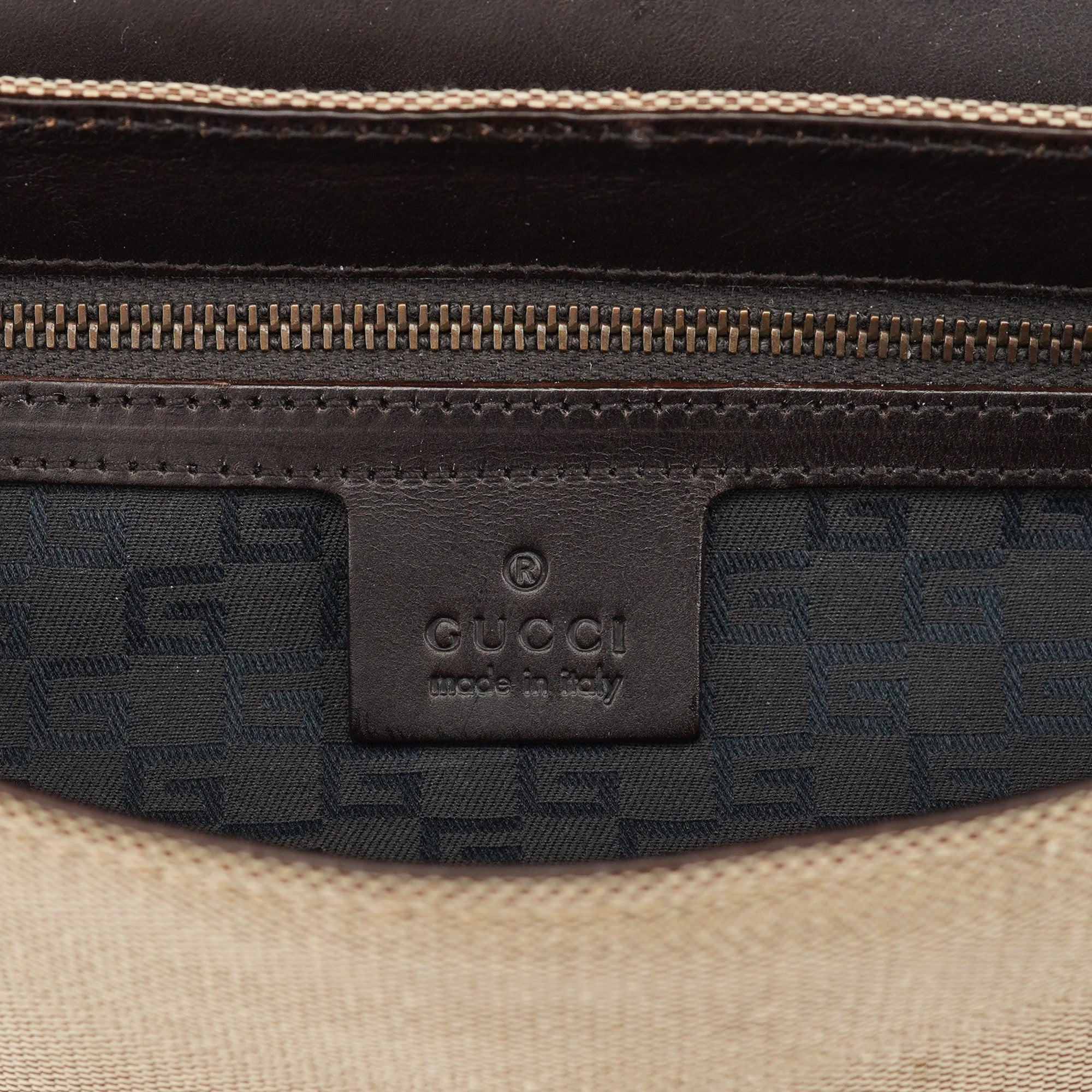 Gucci 2003 Beige Canvas Shoulder Bag
