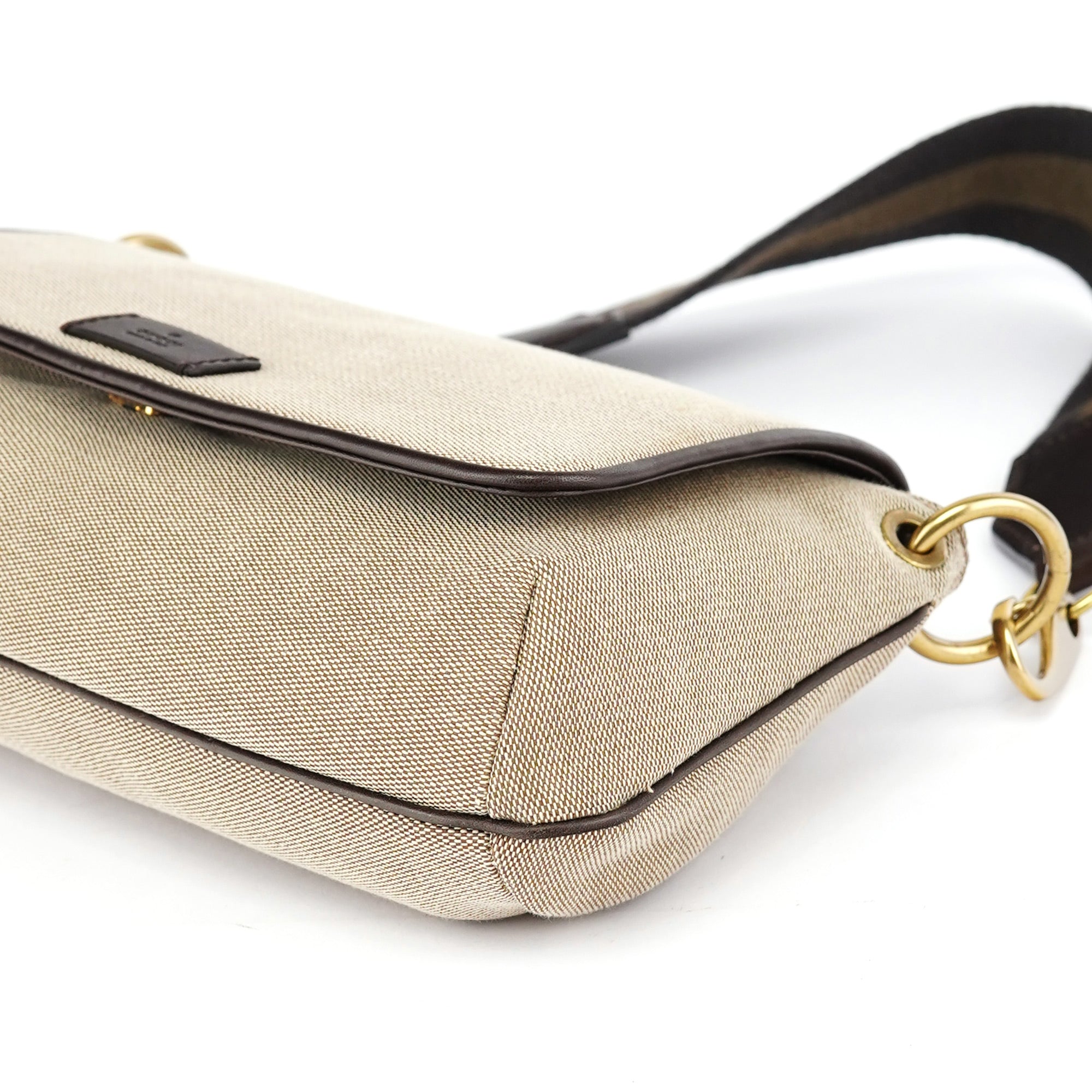 Gucci 2003 Beige Canvas Shoulder Bag