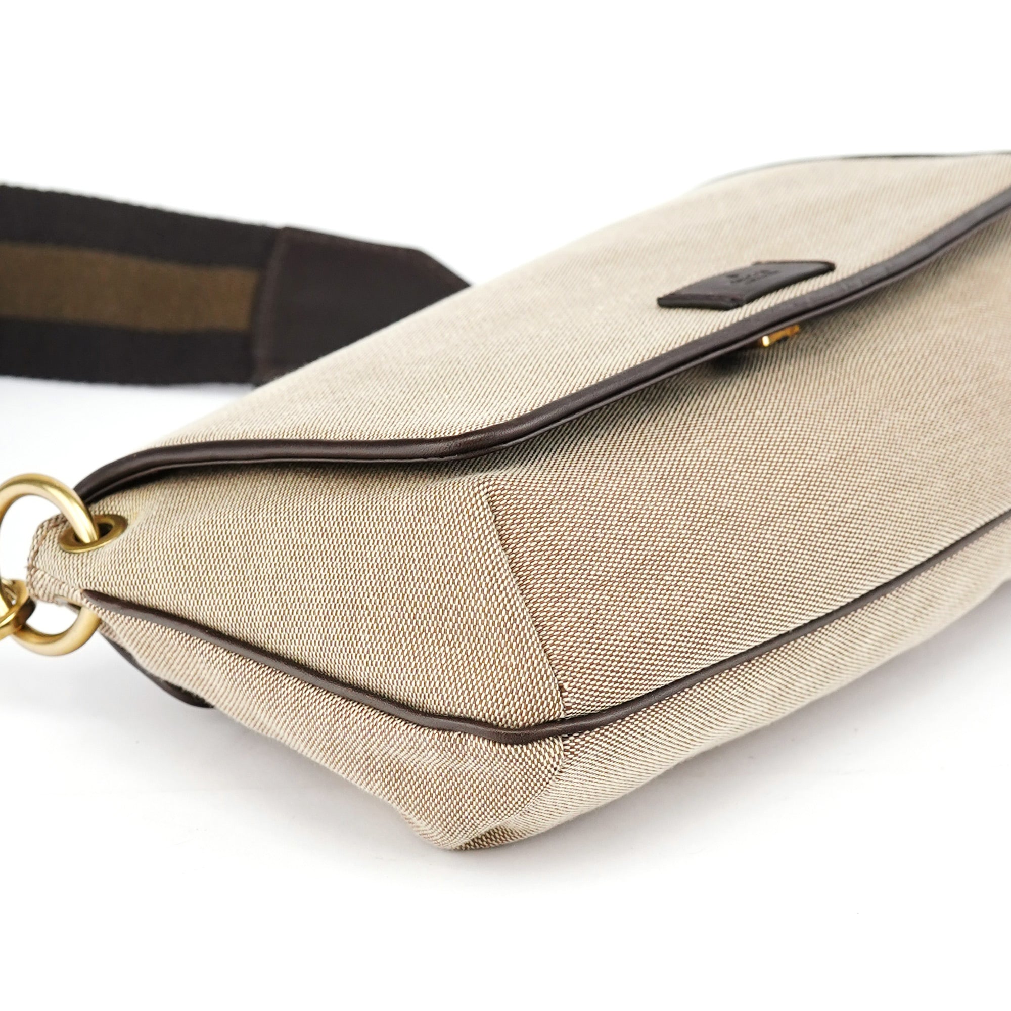 Gucci 2003 Beige Canvas Shoulder Bag