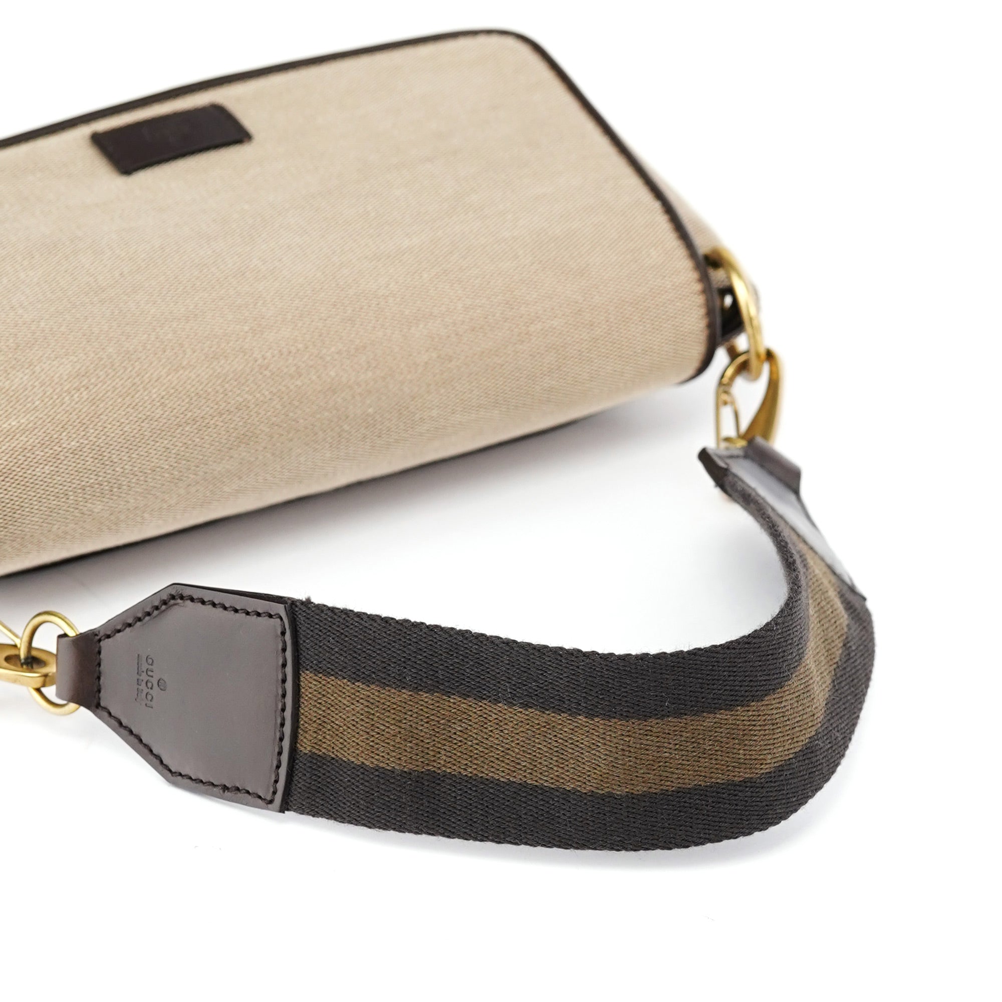 Gucci 2003 Beige Canvas Shoulder Bag