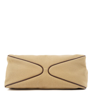 Gucci 2003 Beige Canvas Wood Handle Shoulder Bag