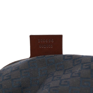 Gucci 2003 Beige Canvas Wood Handle Shoulder Bag