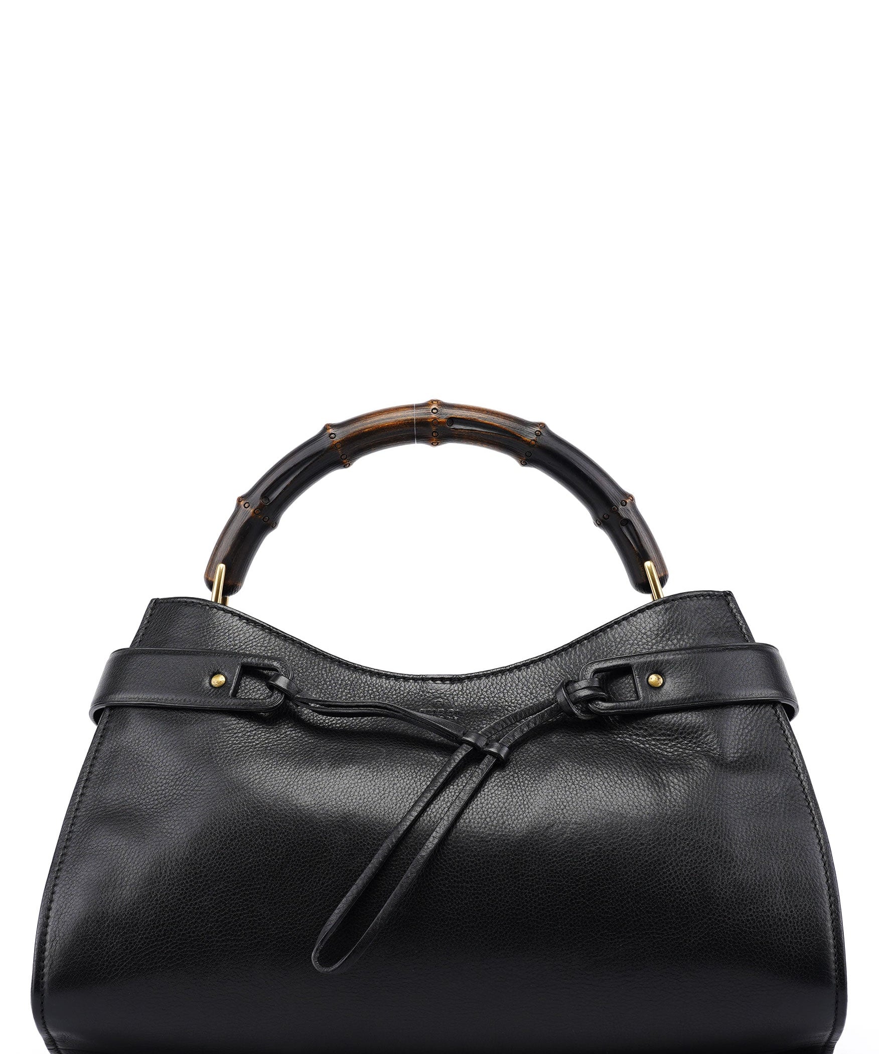 Gucci 2003 Black Calfskin Bamboo Shoulder Bag