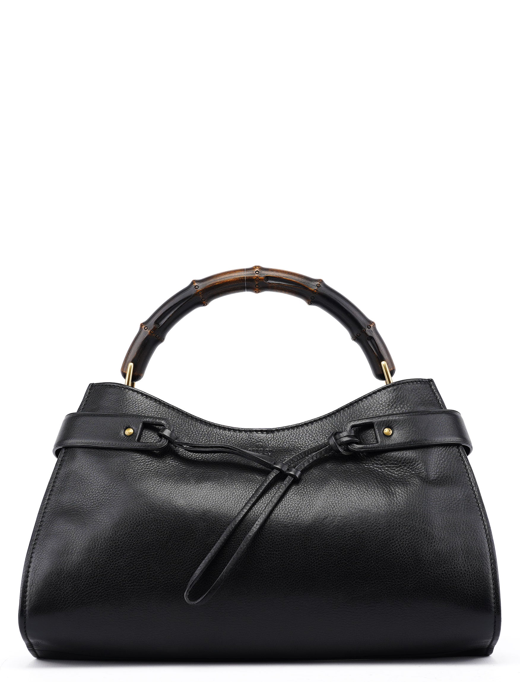 Gucci 2003 Black Calfskin Bamboo Shoulder Bag