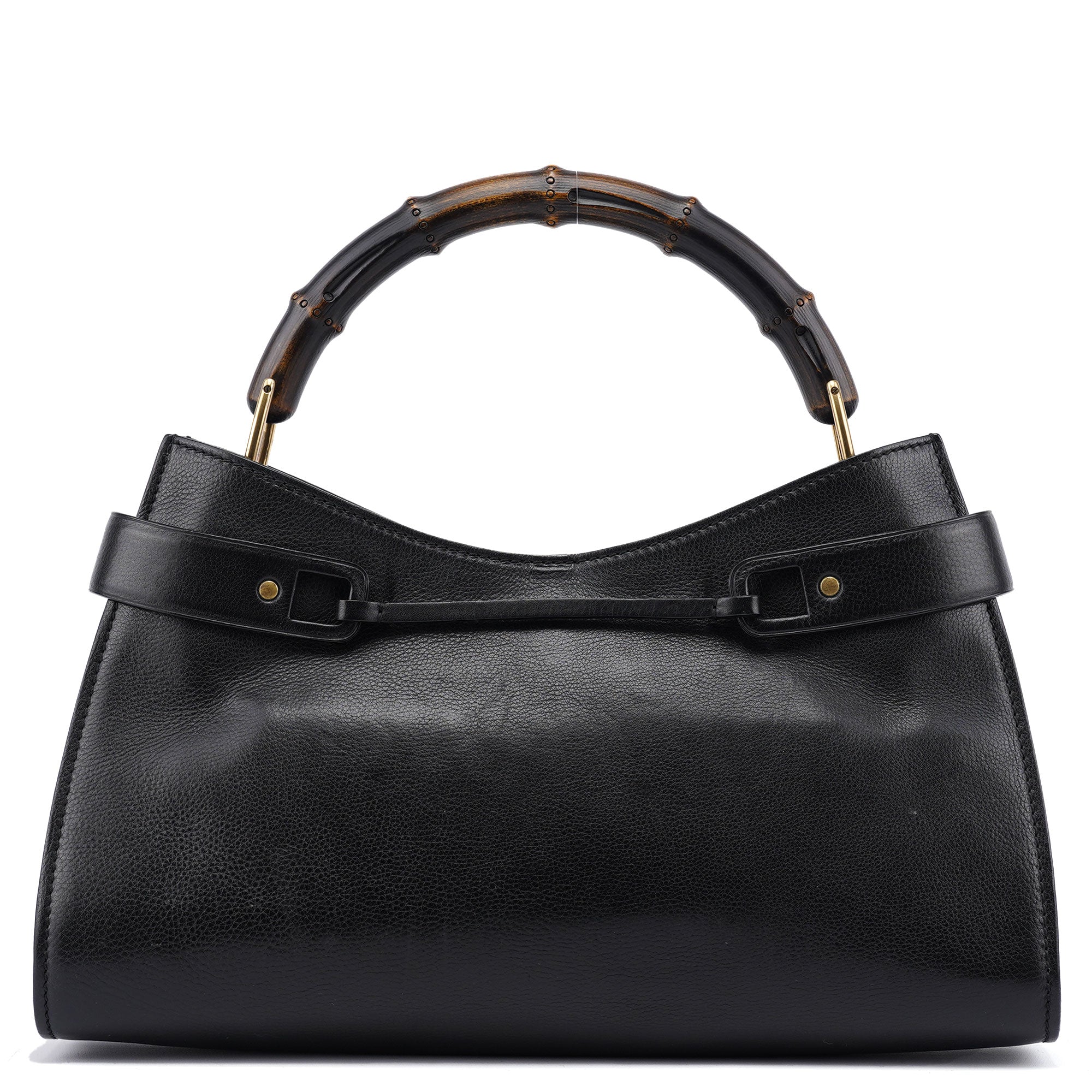 Gucci 2003 Black Calfskin Bamboo Shoulder Bag