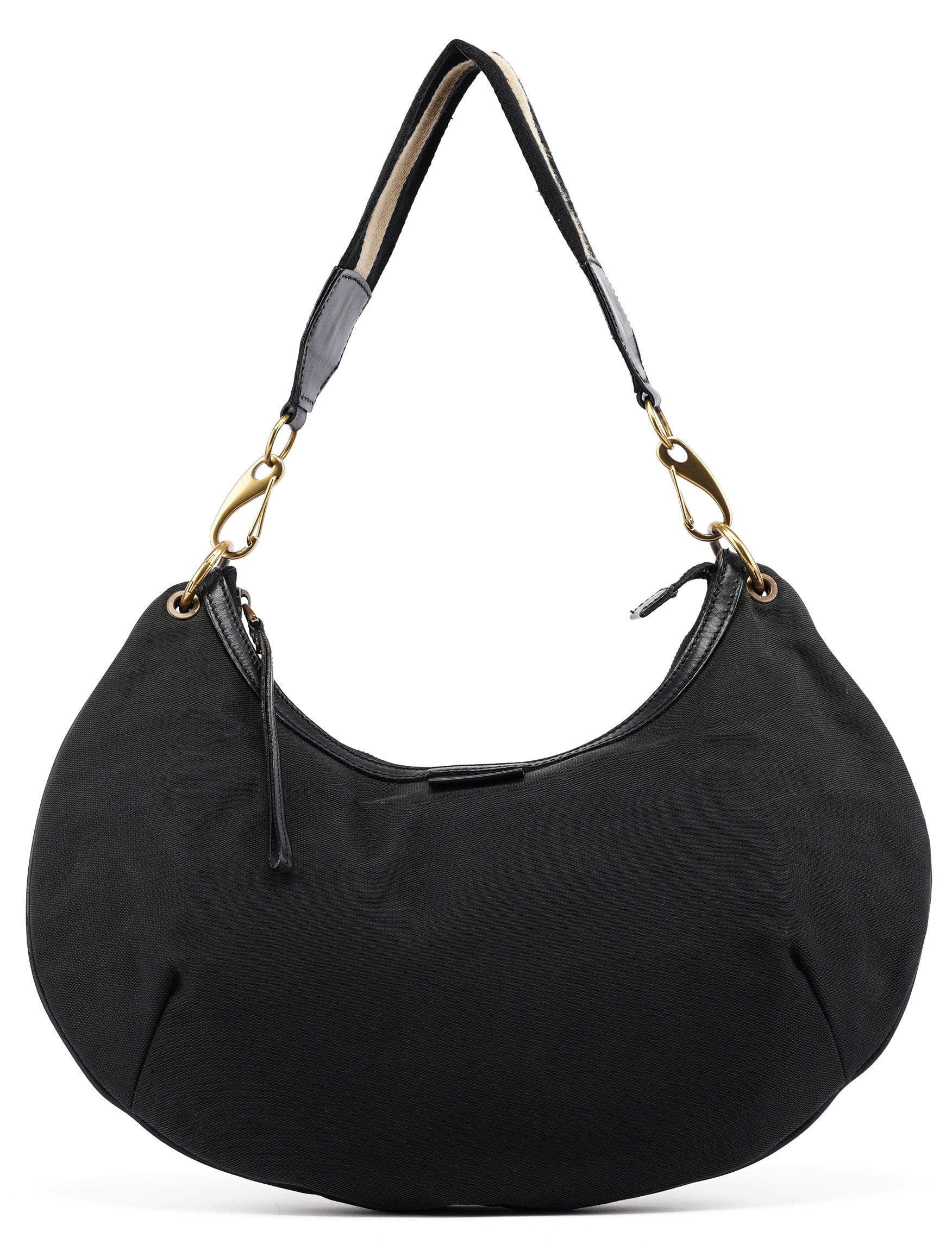 Gucci 2003 Black Canvas Hobo Shoulder Bag