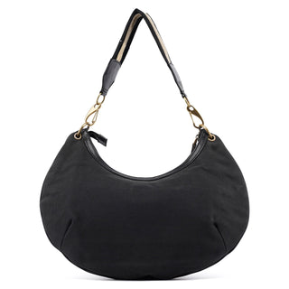 Gucci 2003 Black Canvas Hobo Shoulder Bag