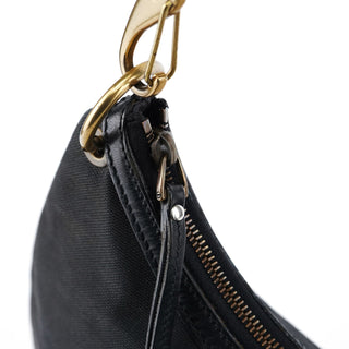 Gucci 2003 Black Canvas Hobo Shoulder Bag