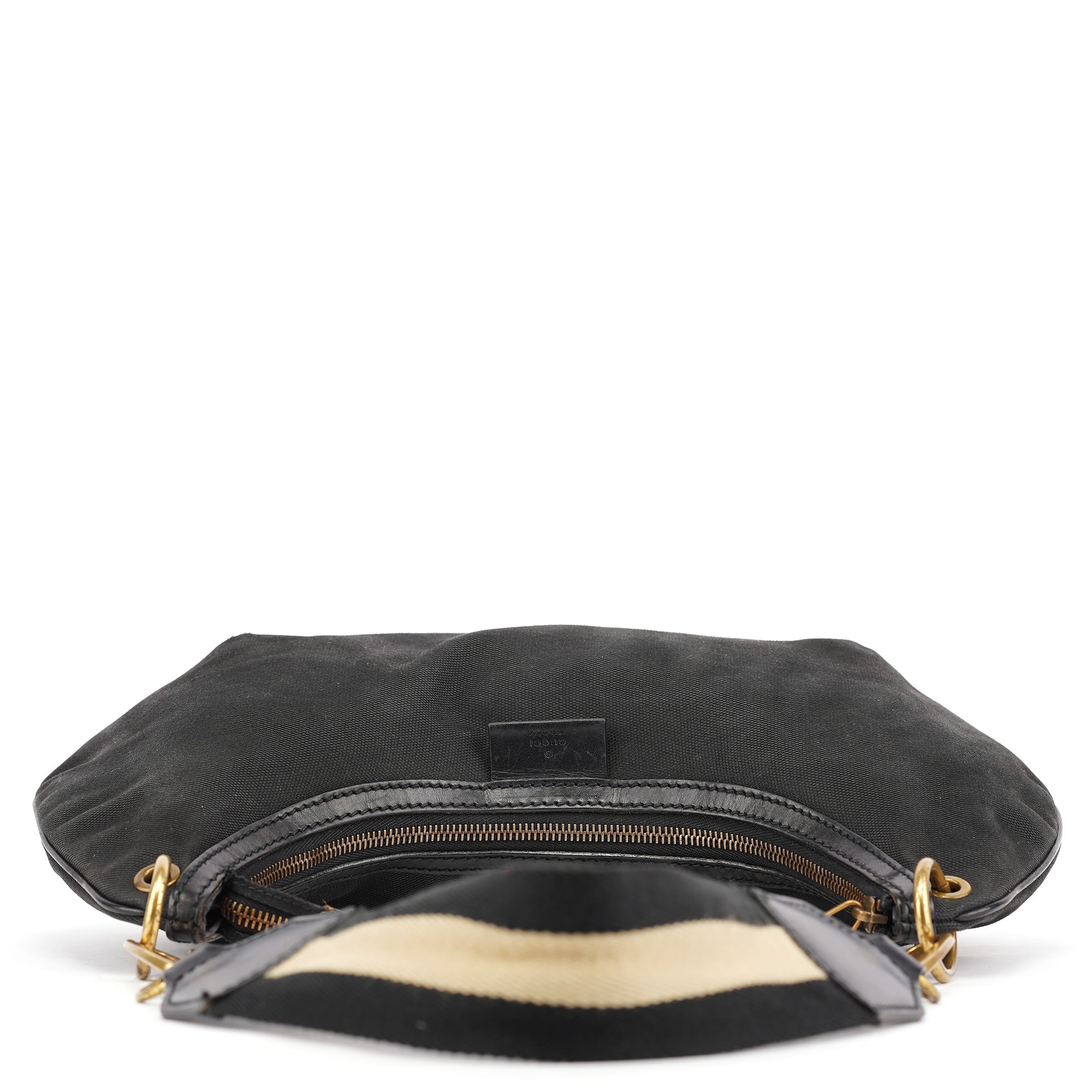 Gucci 2003 Black Canvas Round Shoulder Bag