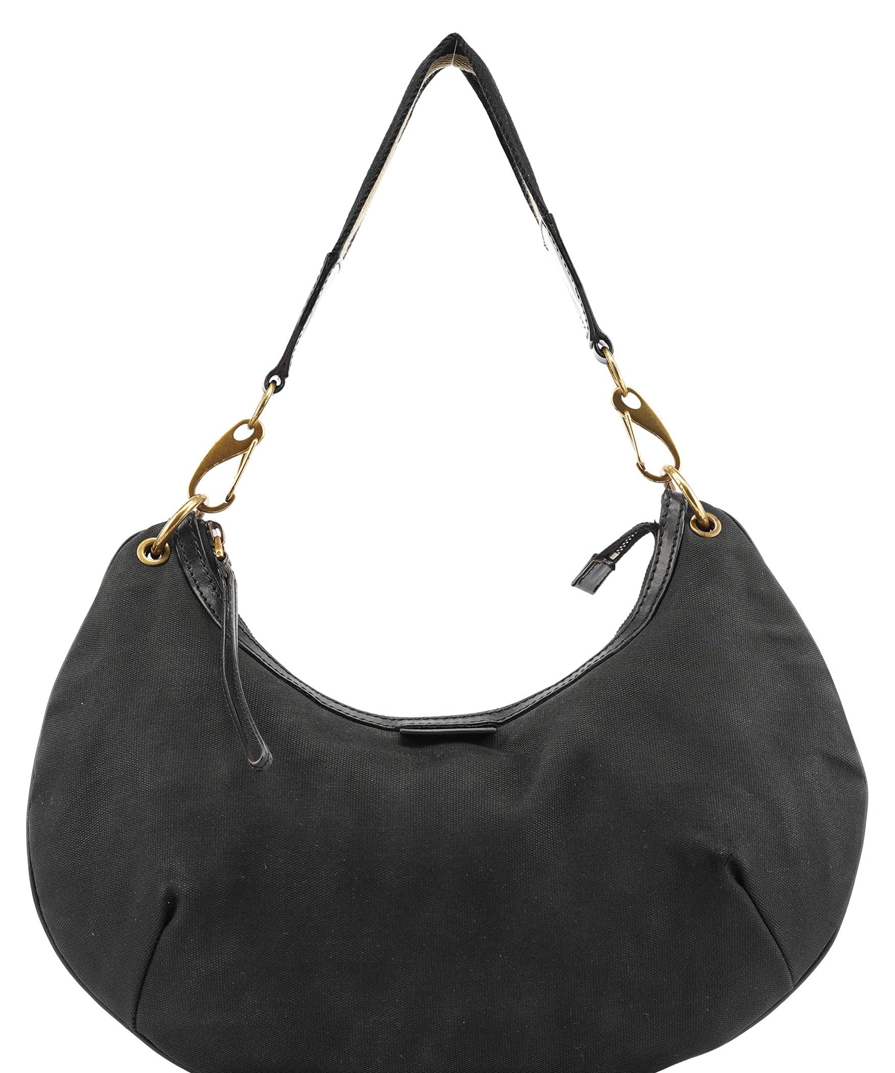 Gucci 2003 Black Canvas Round Shoulder Bag