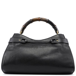 Gucci 2003 Black Leather Bamboo Top Handle Bag