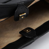 Gucci 2003 Black Leather Bamboo Top Handle Bag