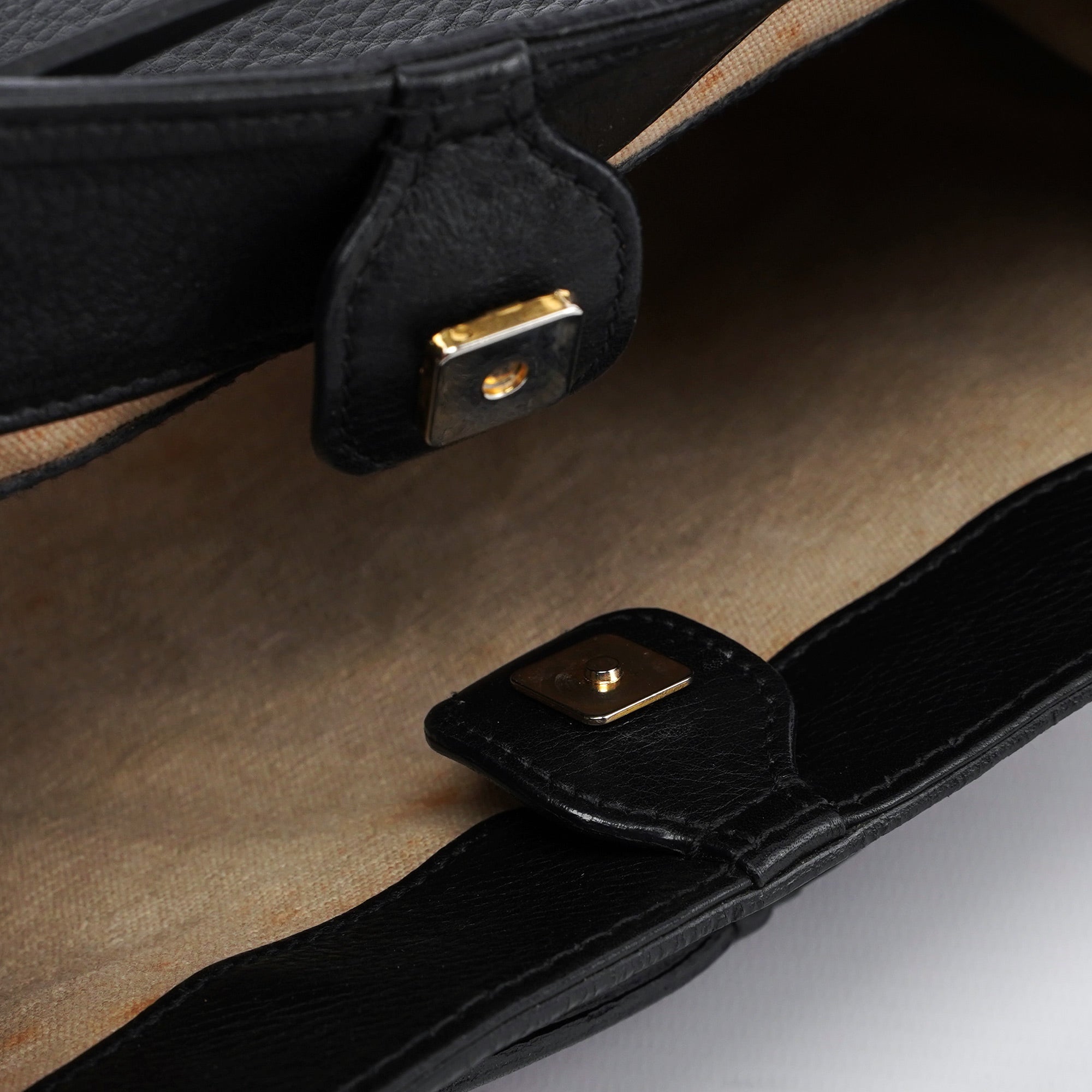 Gucci 2003 Black Leather Bamboo Top Handle Bag