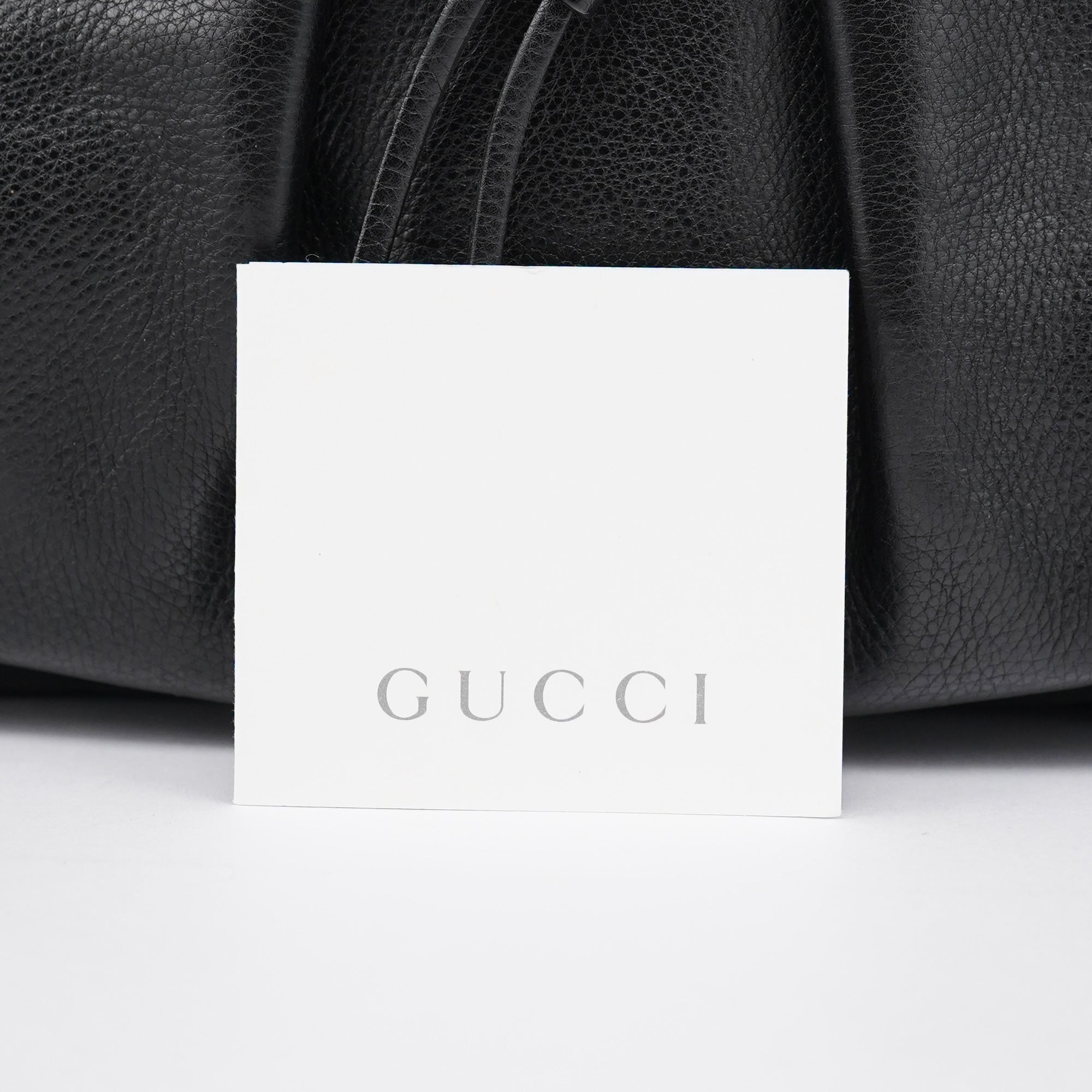 Gucci 2003 Black Leather Bamboo Tote Bag