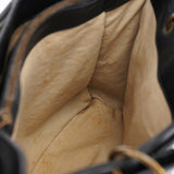 Gucci 2003 Black Leather Bamboo Tote Bag
