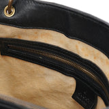Gucci 2003 Black Leather Bamboo Tote Bag
