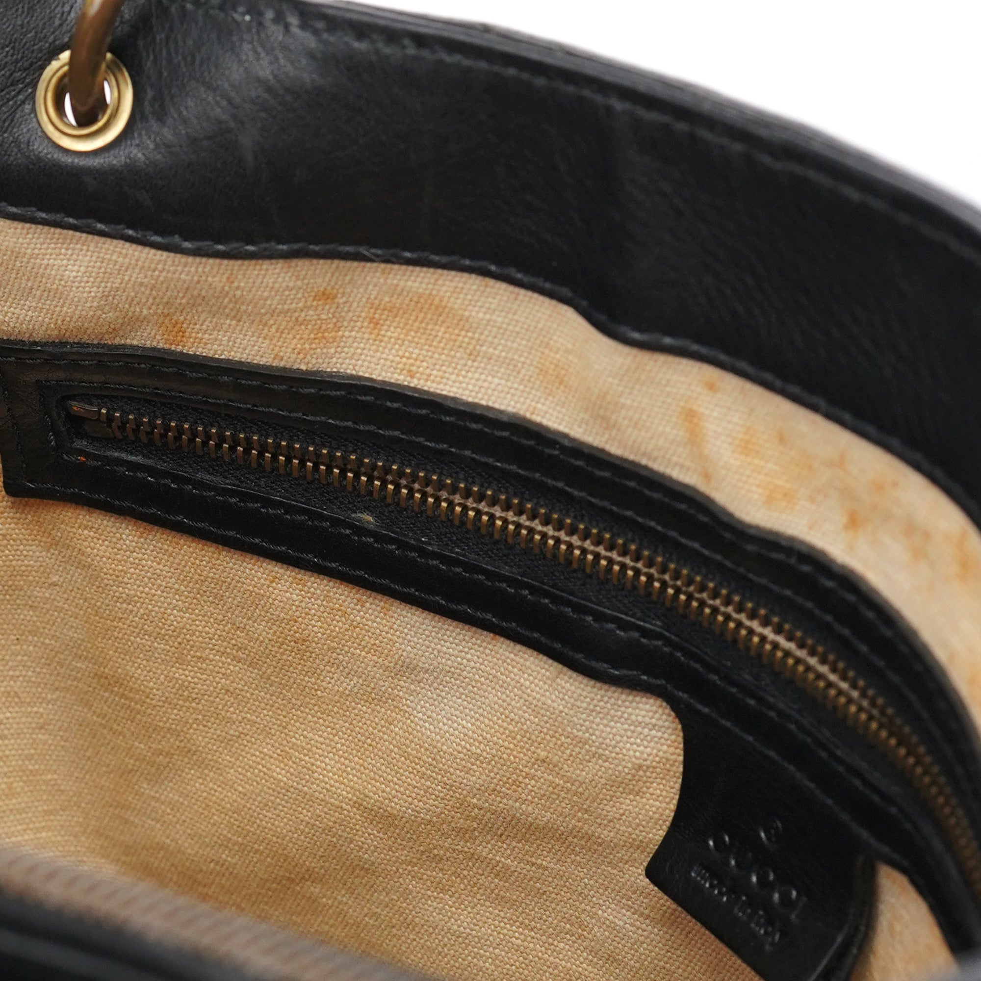 Gucci 2003 Black Leather Bamboo Tote Bag