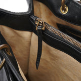 Gucci 2003 Black Leather Bamboo Tote Bag