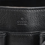 Gucci 2003 Black Leather Bamboo Tote Bag