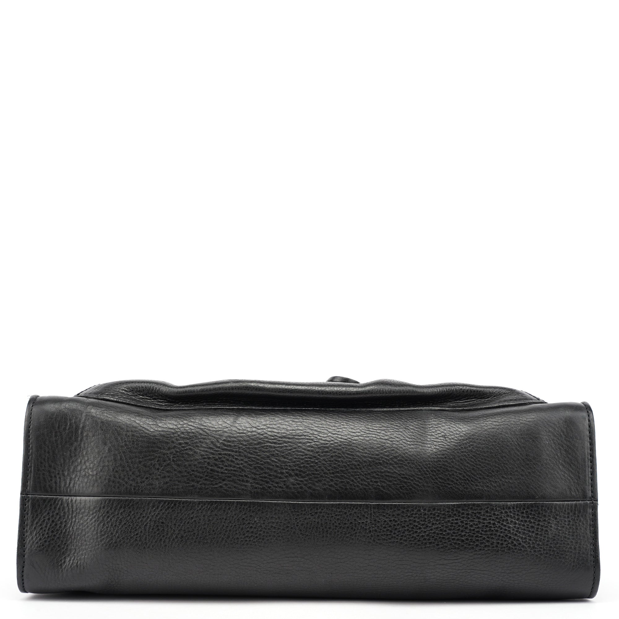 Gucci 2003 Black Leather Bamboo Tote Bag