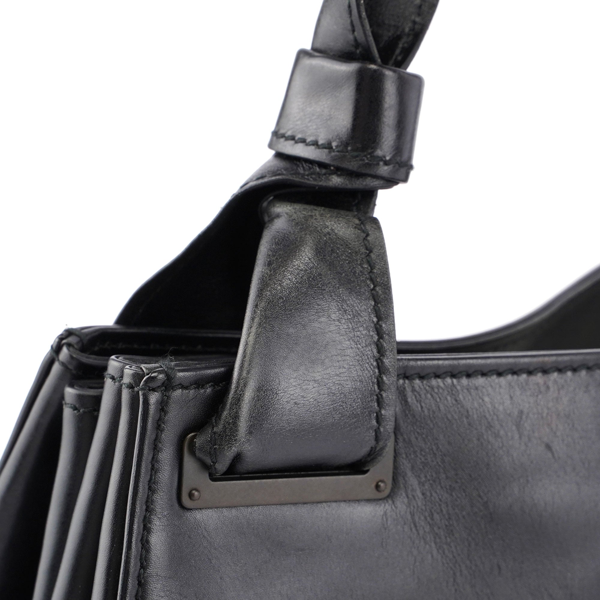 Gucci 2003 Große Schultertasche aus schwarzem Leder