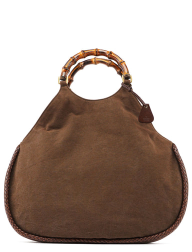 Gucci 2003 Brown Canvas Bamboo Bag