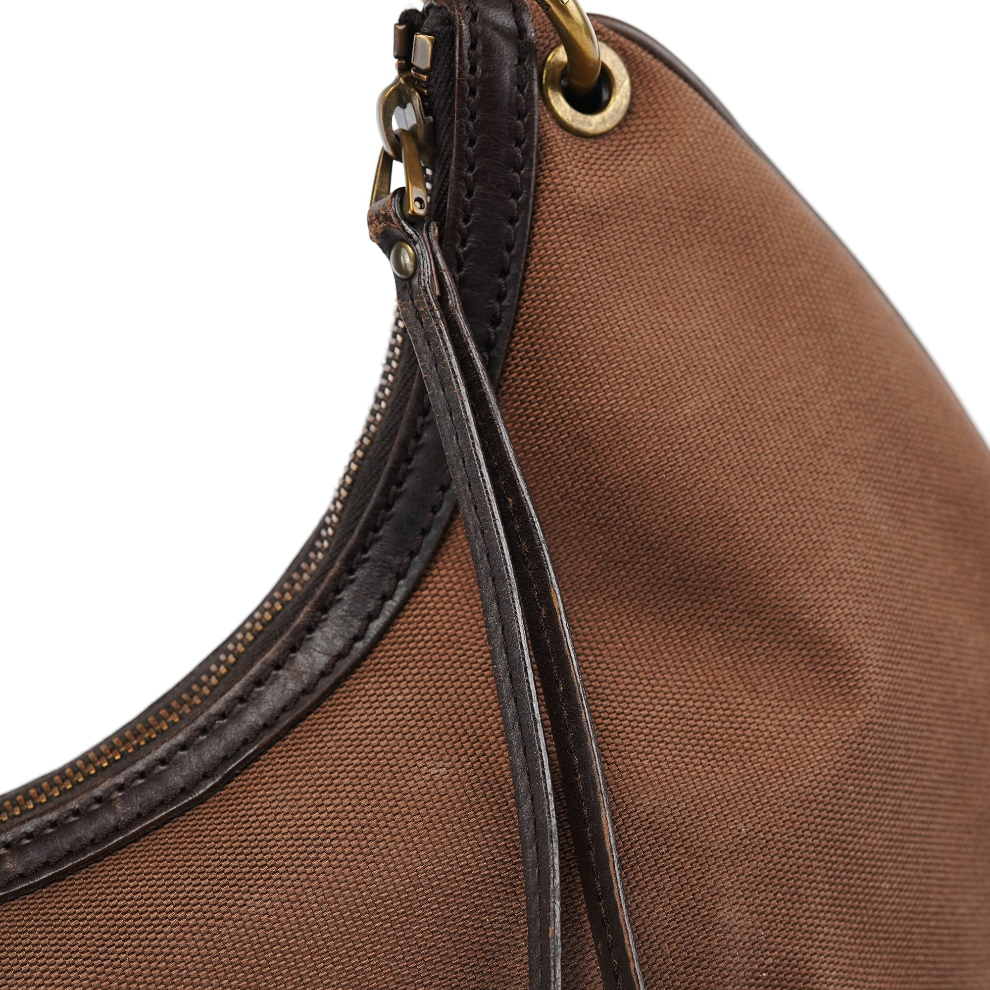 Gucci 2003 Brown Canvas Hobo Shoulder Bag
