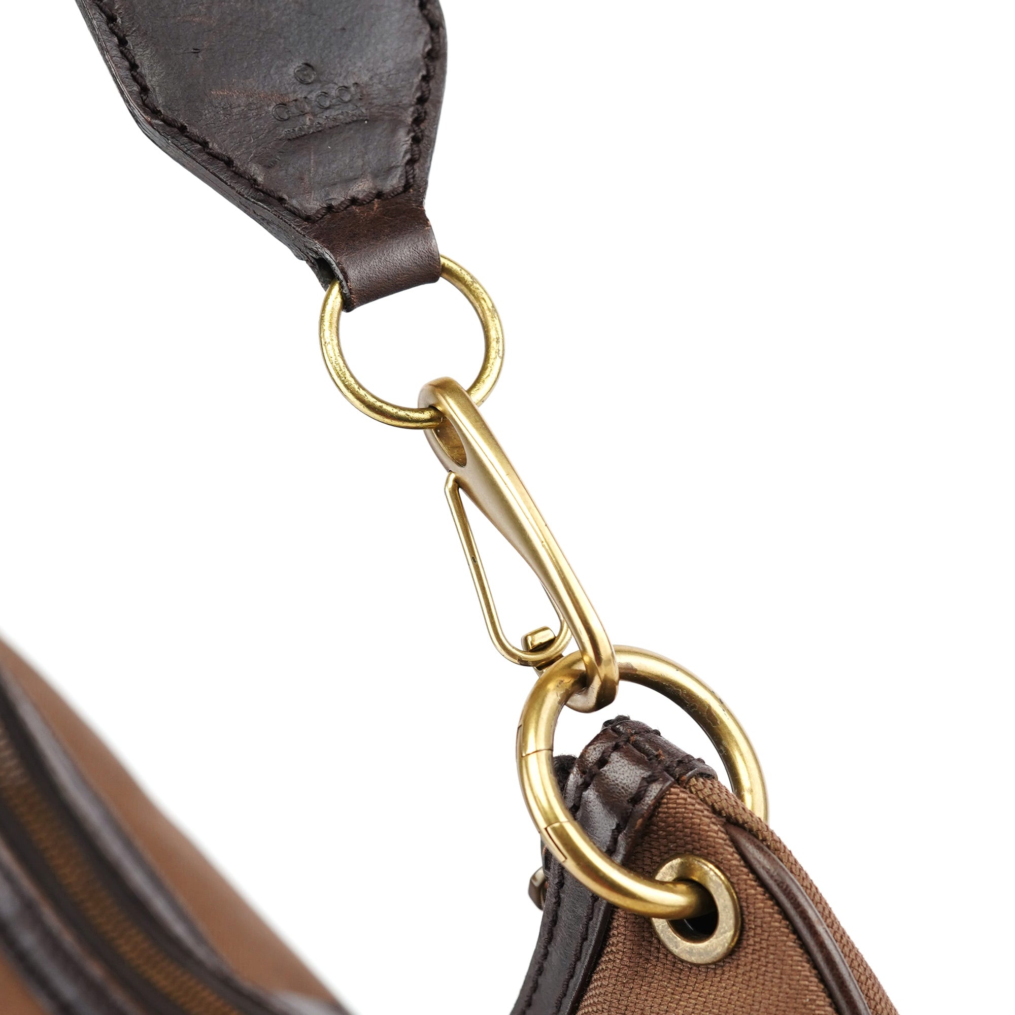 Gucci 2003 Brown Canvas Hobo Shoulder Bag