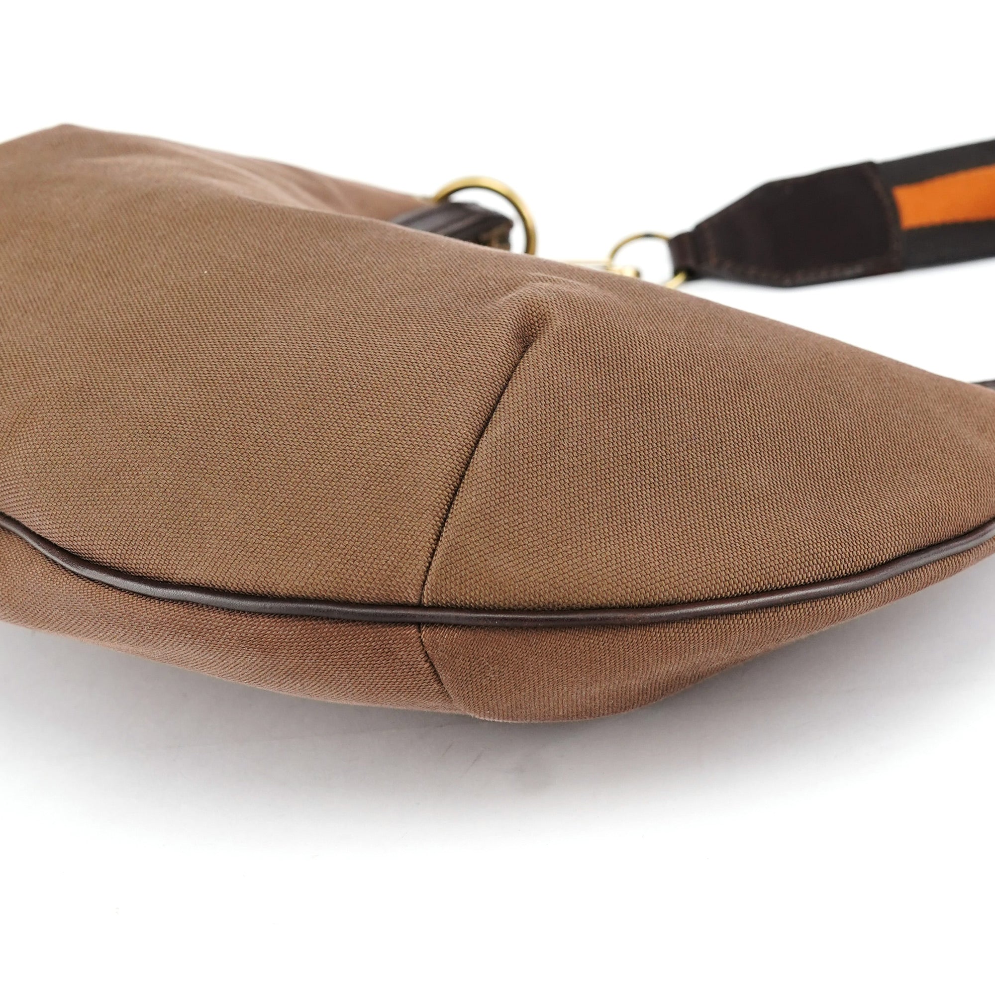 Gucci 2003 Brown Canvas Hobo Shoulder Bag