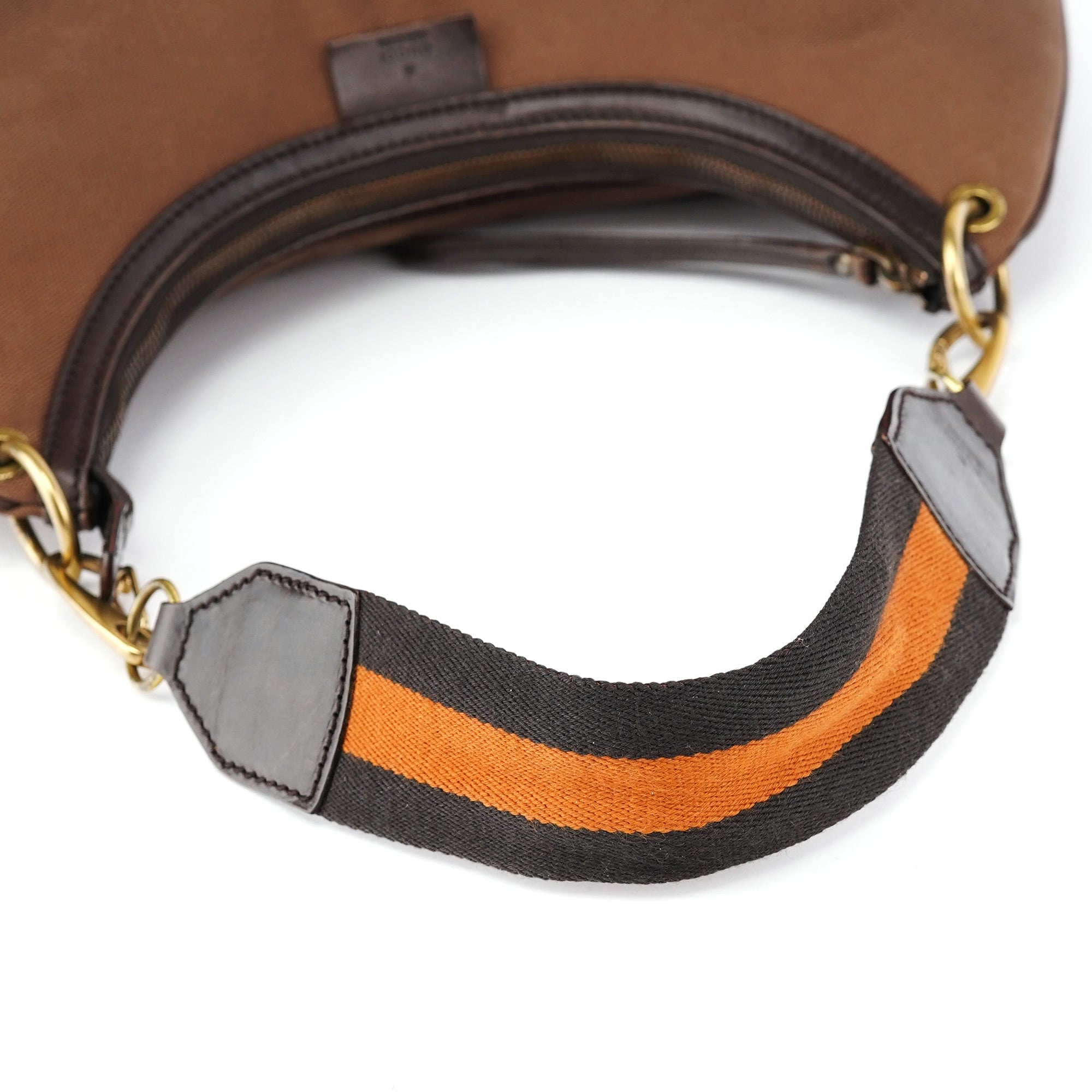 Gucci 2003 Brown Canvas Hobo Shoulder Bag