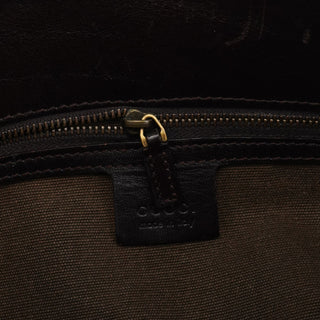 Gucci 2003 Brown Canvas Leather Shoulder Bag
