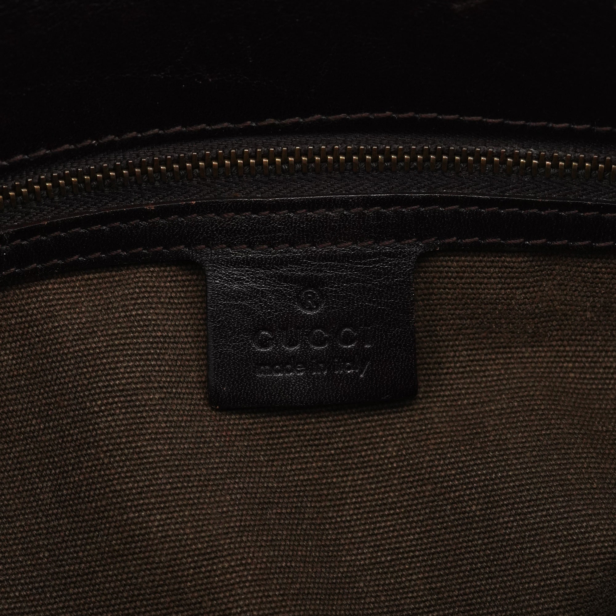 Gucci 2003 Schultertasche aus braunem Canvas mit Lederbesatz