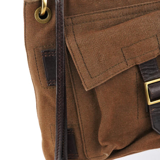 Gucci 2003 Brown Canvas Leather Shoulder Bag