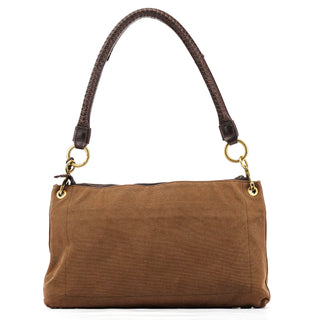 Gucci 2003 Brown Canvas Leather Shoulder Bag